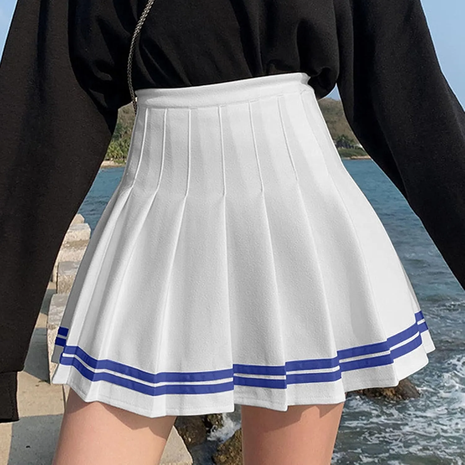 Casual Skirts for Women High Waist Trendy Pleated Y2K A-Line Uniform Cheer Mini Skirts for Girls Summer Streetwear