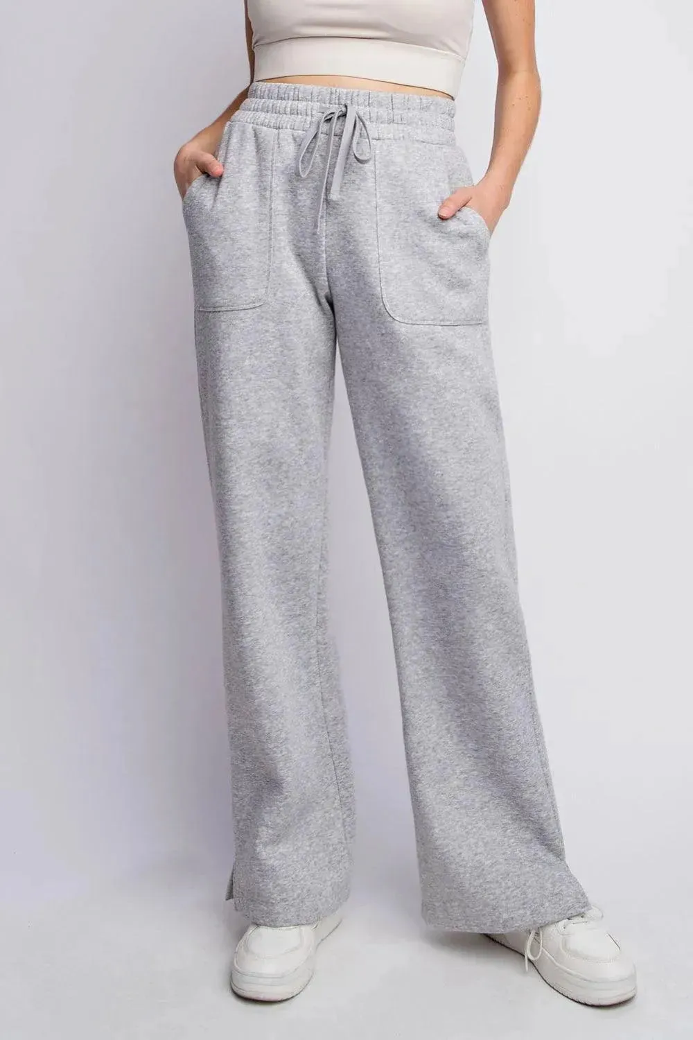 Chic Drawstring Straight Leg Slit Sweatpants for All Sizes