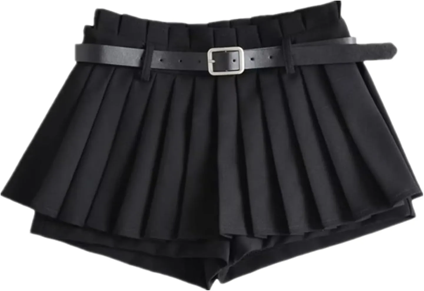 Chic Women's Mini Skirts -Women's Pleated Mini Skirts with Shorts Underneath More for Every Occasion Black