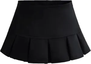 Chic Women's Mini Skirts -Women's Pleated Mini Skirts with Shorts Underneath More for Every Occasion Black
