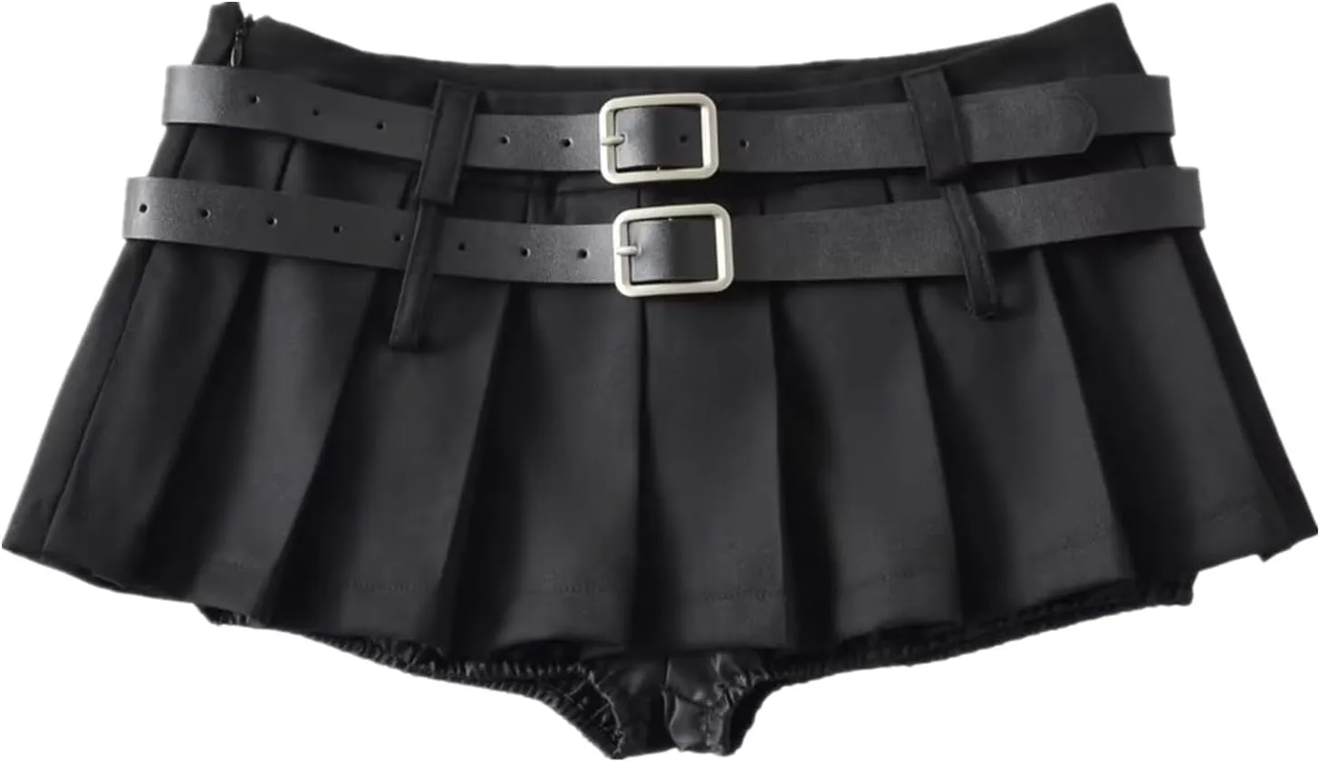 Chic Women's Mini Skirts -Women's Pleated Mini Skirts with Shorts Underneath More for Every Occasion Black