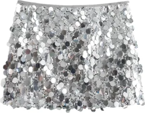Chic Women's Mini Skirts -Women's Pleated Mini Skirts with Shorts Underneath More for Every Occasion Silvery