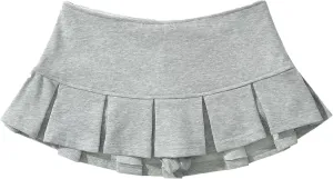 Chic Women's Mini Skirts -Women's Pleated Mini Skirts with Shorts Underneath More for Every Occasion