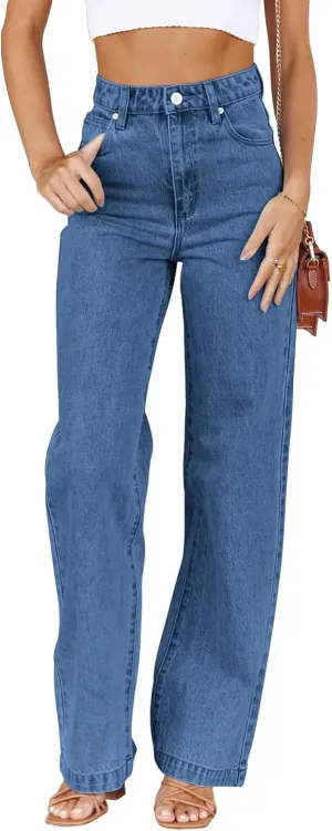 Cicy Bell Women's High Waisted Jeans Boyfriend Baggy Straight Leg Casual Denim Pants with Pockets