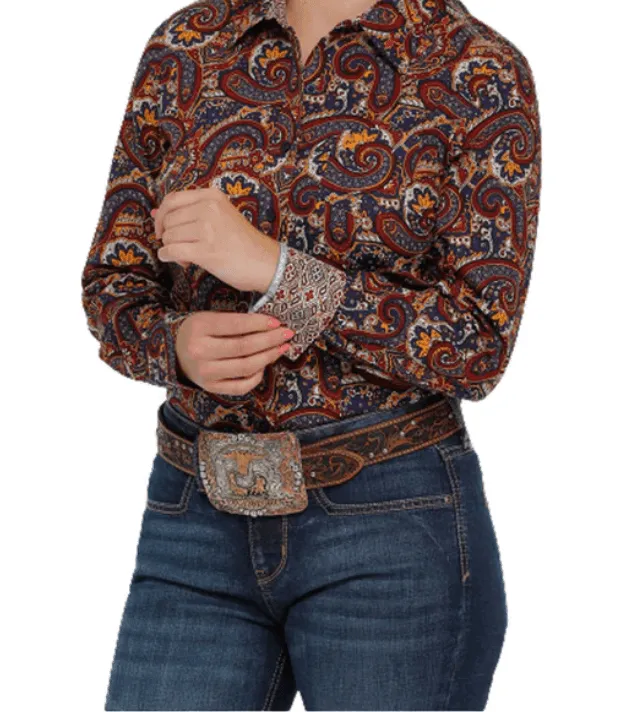 Cinch Women's Paisley Print Button Up Western Shirt MSW9164189