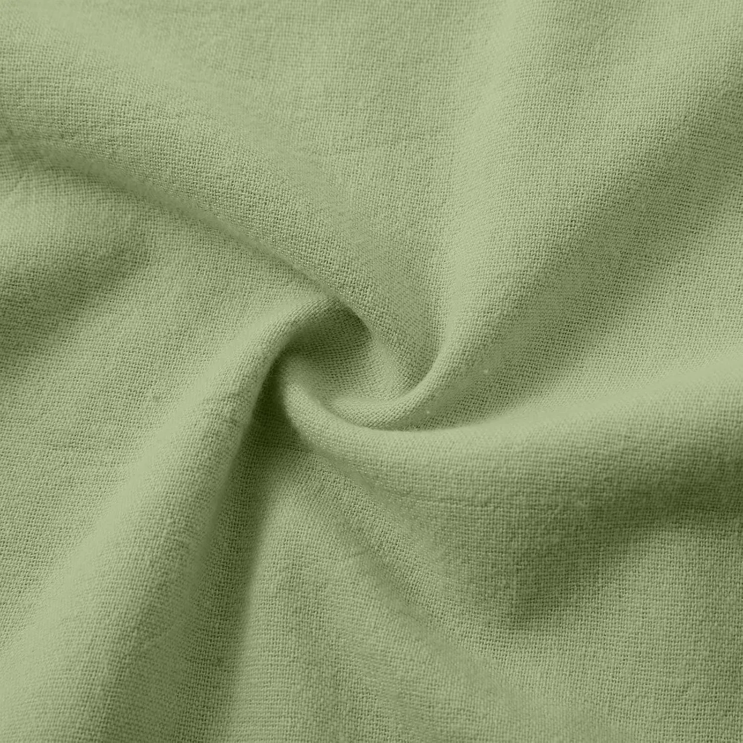Cotton Linen Pants for Women 2025 Solid Color Button Pants Baggy Elastic Waist Straight Leg Trousers with Pocket