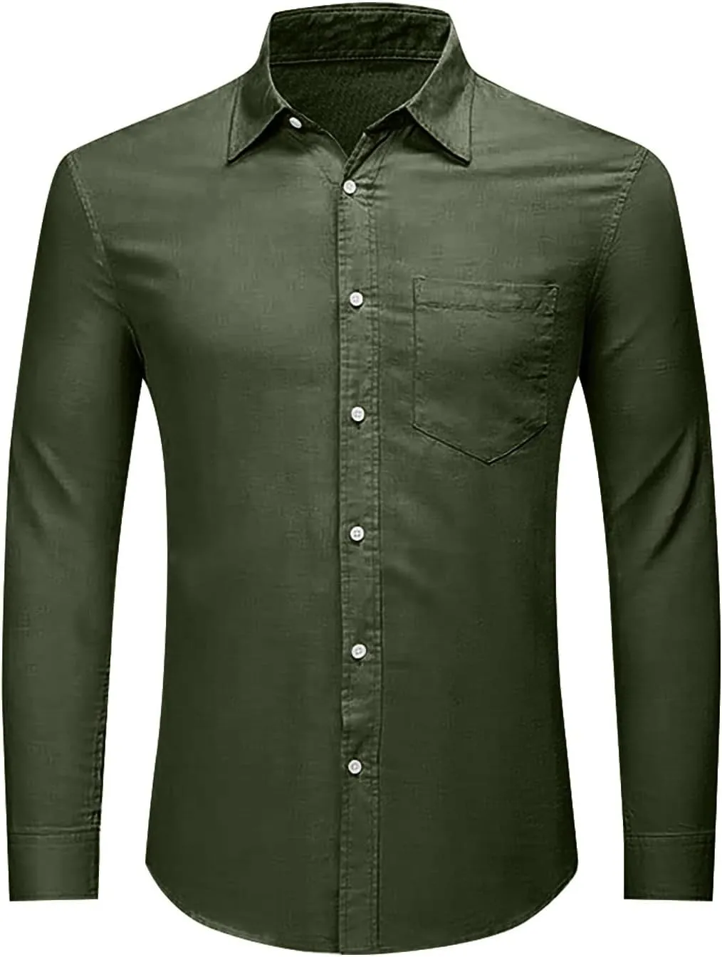 CRNTCEM Mens Long Sleeve Cotton Linen Shirts Lightweight Casual Button Down Collared Work Shirts Summer Outdoor Beach Blouses