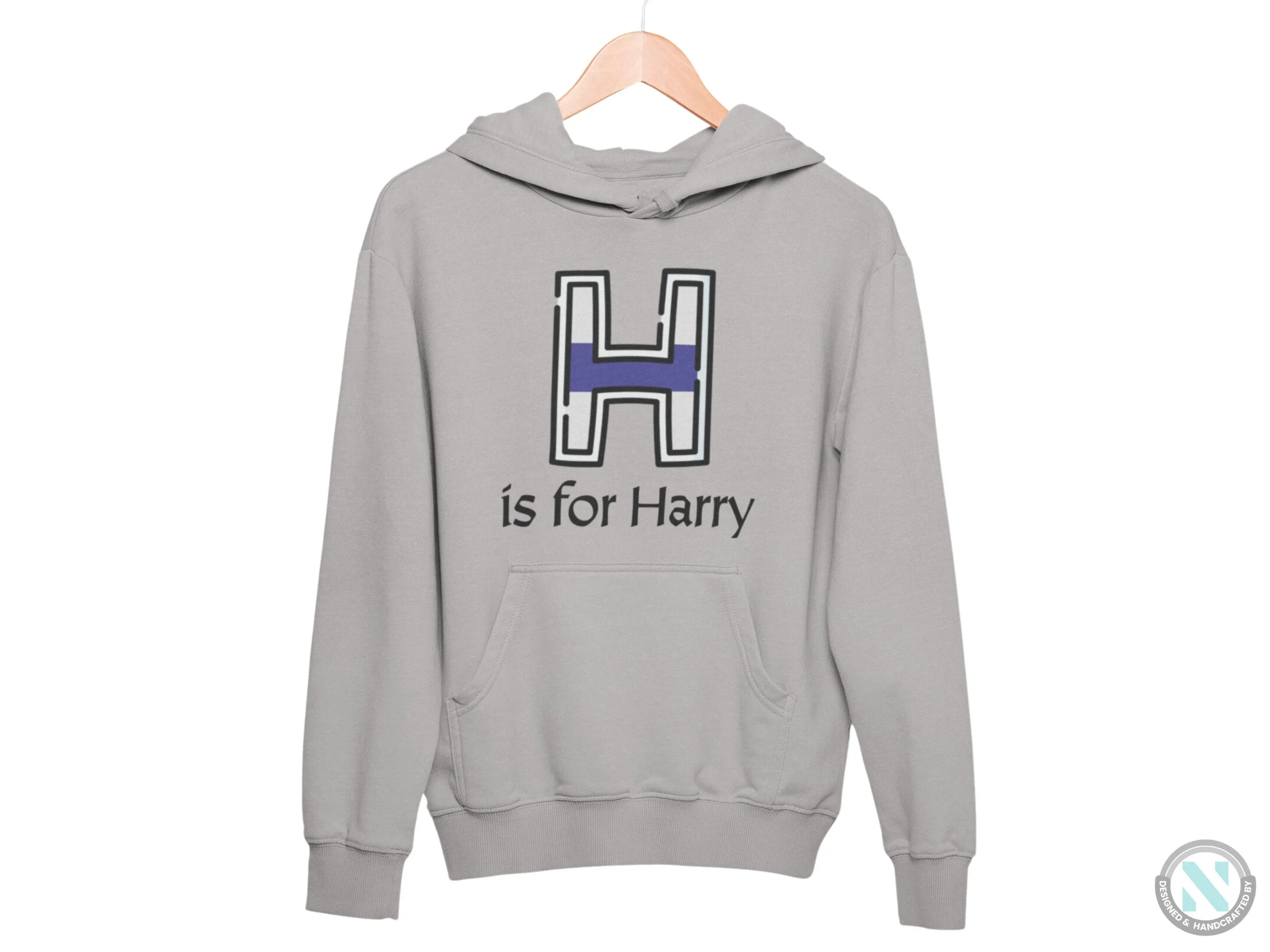 Custom Boy Name and Initial H on Autumn Hoodie, Perfect for Birthday Gifts