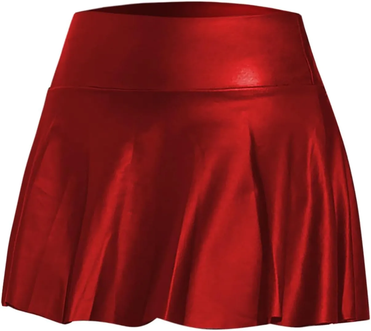 Cute Skirts for Women Fashionable Clubwear Ruffles High Waist PU Leather A-Line Dance Mini Skirts Pleated Streetwear