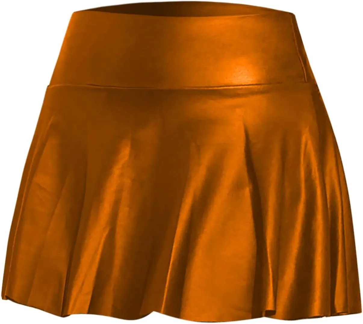 Cute Skirts for Women Fashionable Clubwear Ruffles High Waist PU Leather A-Line Dance Mini Skirts Pleated Streetwear