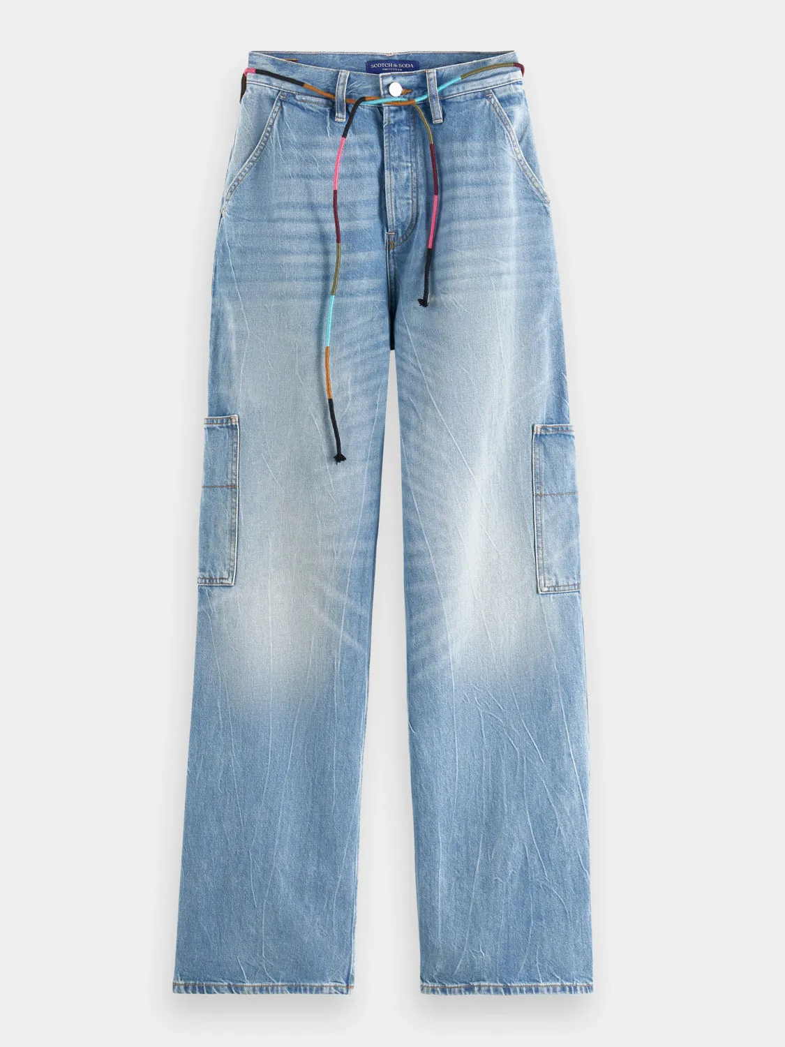 Deep low-rise loose-fit jeans