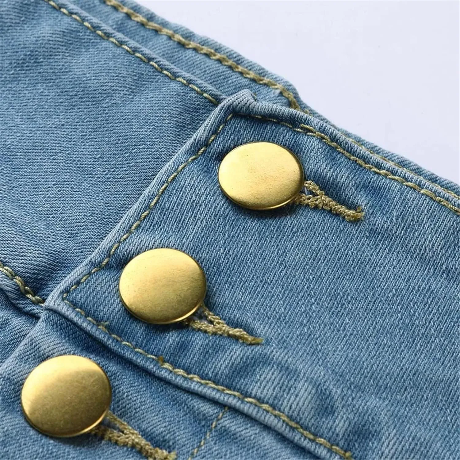 Denim Skirts Women High Waist Stretchy Front Button Fish Tail Vintage Skirt