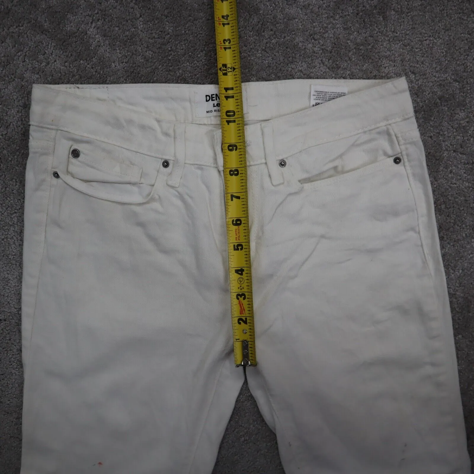 Denizen From Levis Women Jegging Jeans Mid Rise Five Pockets White Size Medium 5