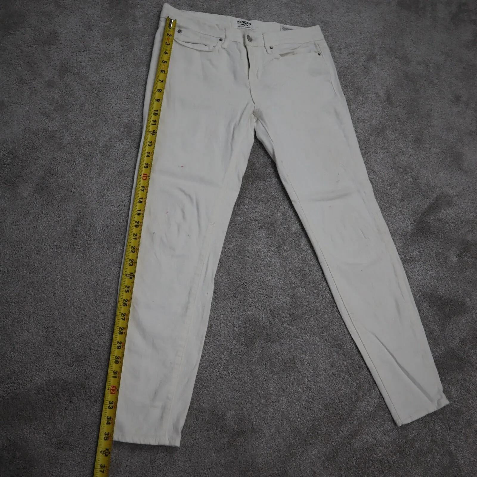 Denizen From Levis Women Jegging Jeans Mid Rise Five Pockets White Size Medium 5