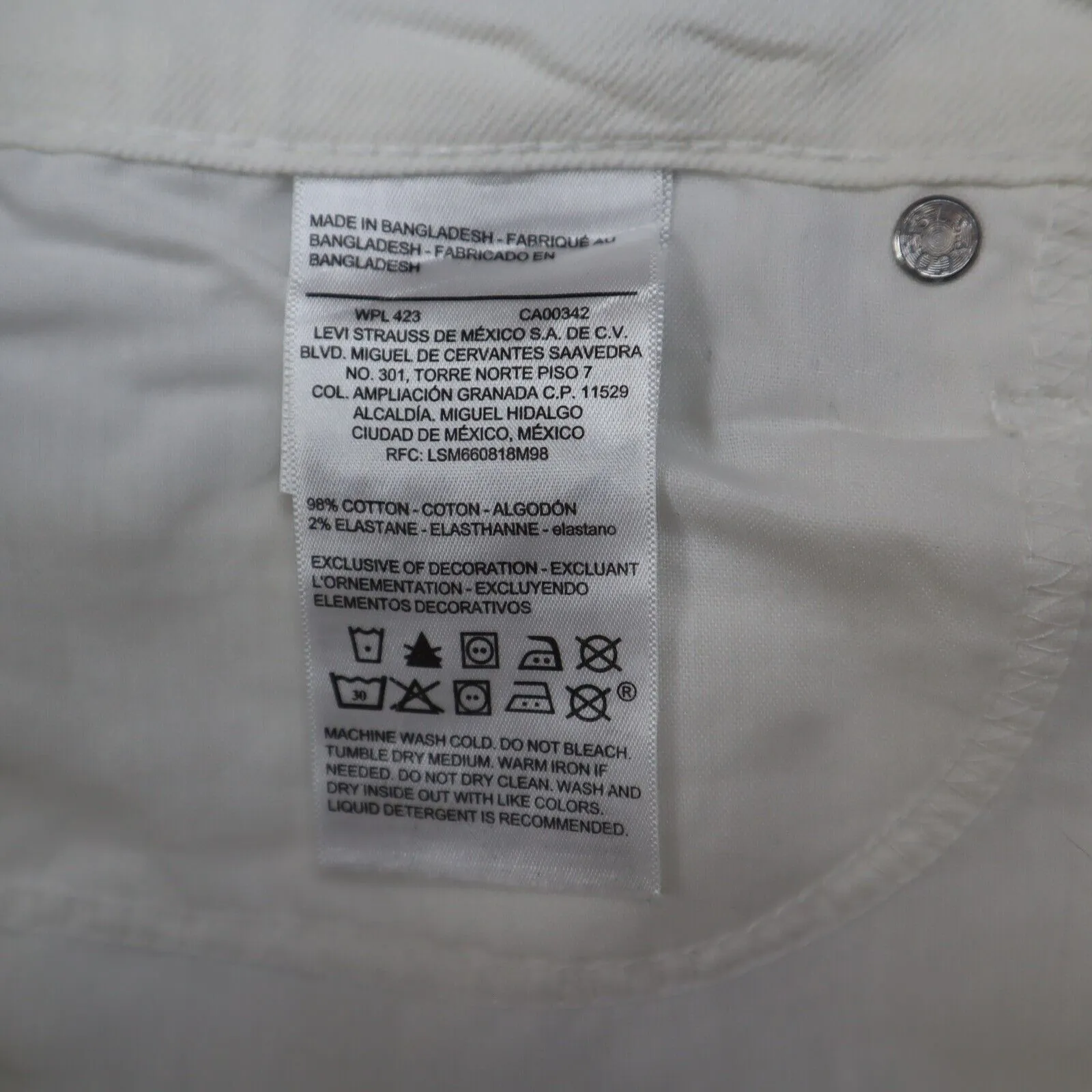 Denizen From Levis Women Jegging Jeans Mid Rise Five Pockets White Size Medium 5