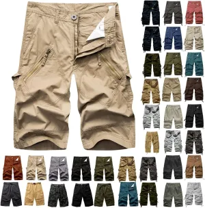 Dgoopd Cargo Shorts for Men Big Tall Ripstop Cargo Pants Tactical Hiking Shorts Durable Outdoor Multi-Pockets Work Pants