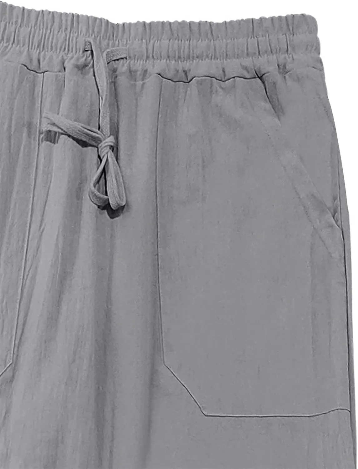 Dgoopd Straight Leg Cargo Sweatpants Men Drawstring Elastic Waist Baggy Cargo Pants with Multi Pockets