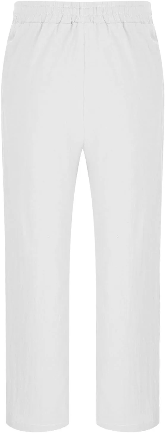 Dgoopd Straight Leg Cargo Sweatpants Men Drawstring Elastic Waist Baggy Cargo Pants with Multi Pockets