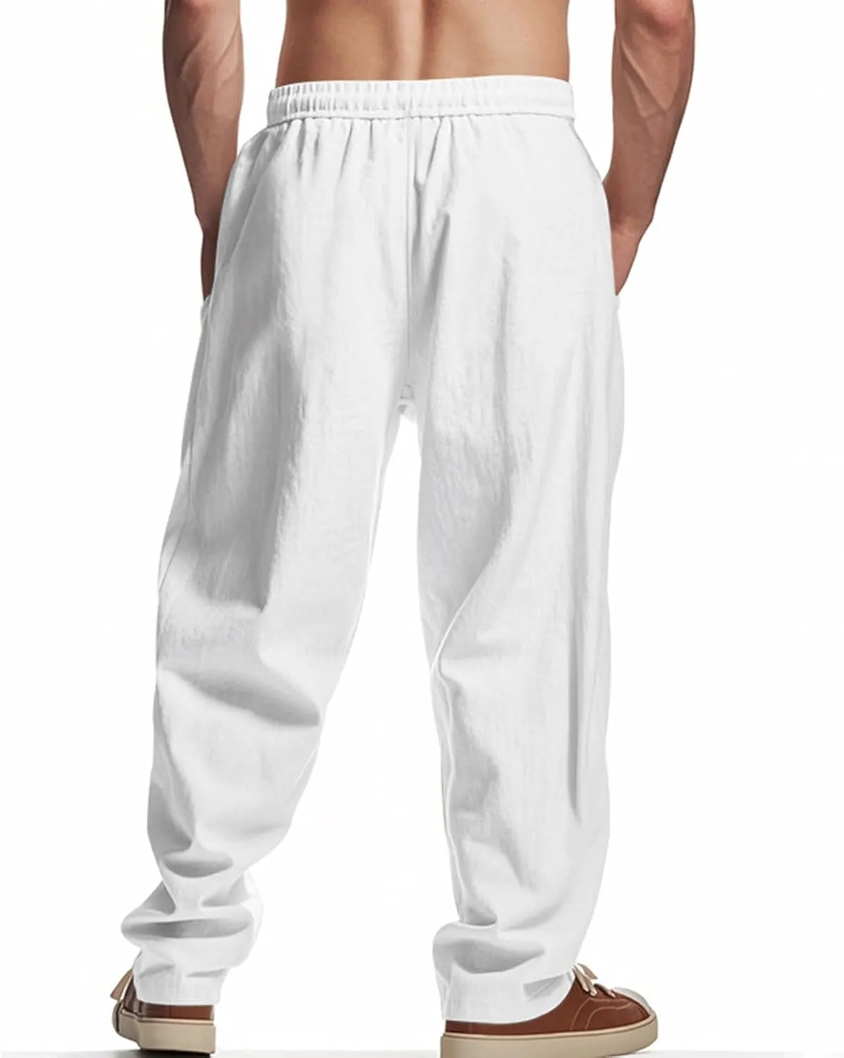 Dgoopd Straight Leg Cargo Sweatpants Men Drawstring Elastic Waist Baggy Cargo Pants with Multi Pockets