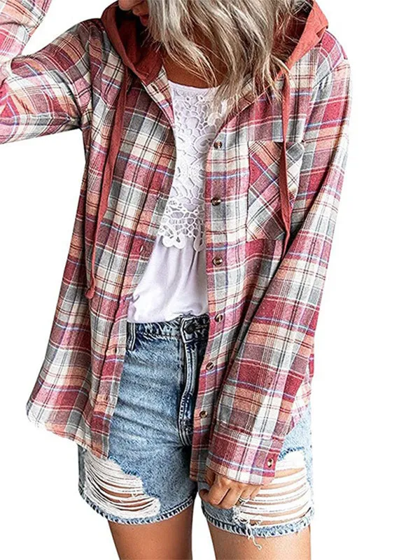 Dianella Women's Hoodie Button-Down Casual Shirt Jacket