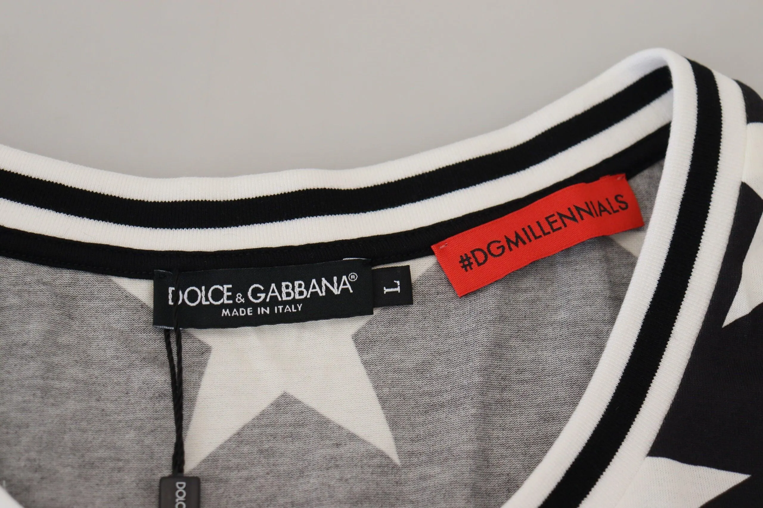 Dolce & Gabbana Black DG Star Logo Print Sleeveless Casual T-shirt
