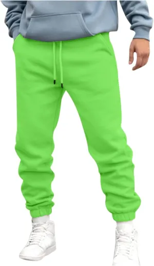 Drawstring Joggers for Men Baggy Comfy Cotton Jogger Pants Casual Stretch Lightweight Outdoor Workout Pants w/Pockets