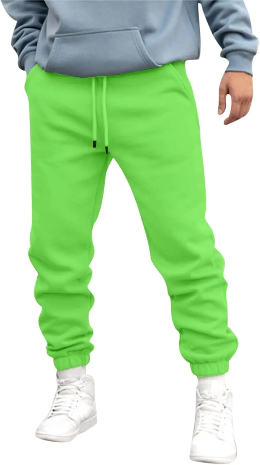 Drawstring Joggers for Men Baggy Comfy Cotton Jogger Pants Casual Stretch Lightweight Outdoor Workout Pants w/Pockets