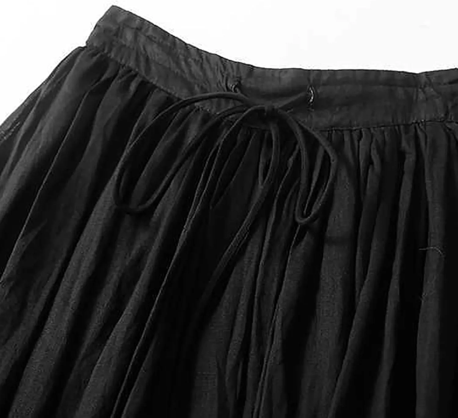 Embroidery Maxi Skirts for Women with Pockets Midi Length Long Skirt Casual Beach Party Holiday Cotton Linen Skirt