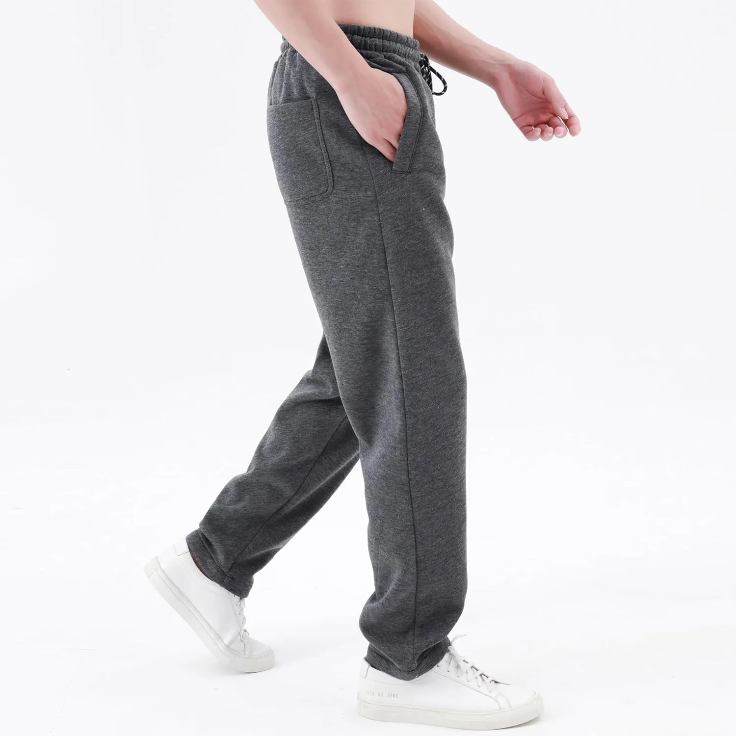 evzosrz Men's Sherpa Lined Sweatpants Fleece Active Running Jogger Pants Winter Warm Lounge Athletic Track Jogger Pants