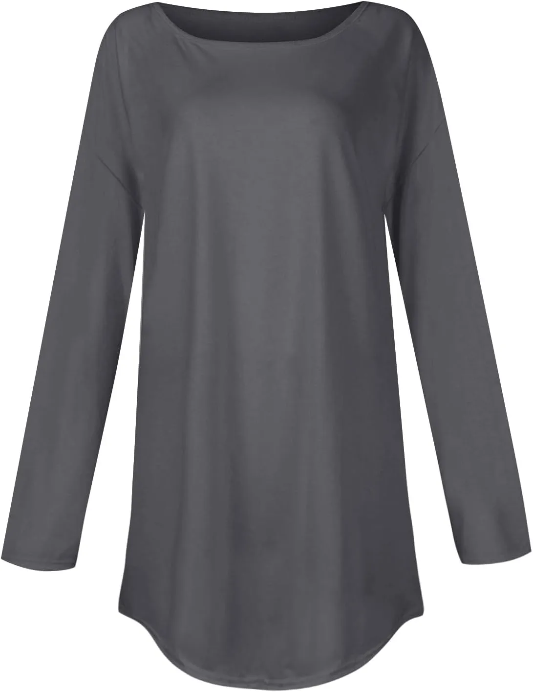 Fall Tops for Women Long Sleeve Round Neck Shirts Basic Tee Casual Top Fall Trendy Tunic Outfits Fitted T Shirts