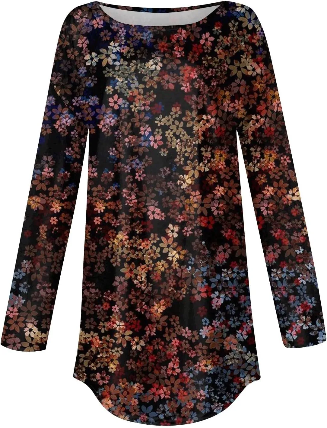 Fall Tops for Women Long Sleeve Round Neck Shirts Basic Tee Casual Top Fall Trendy Tunic Outfits Fitted T Shirts