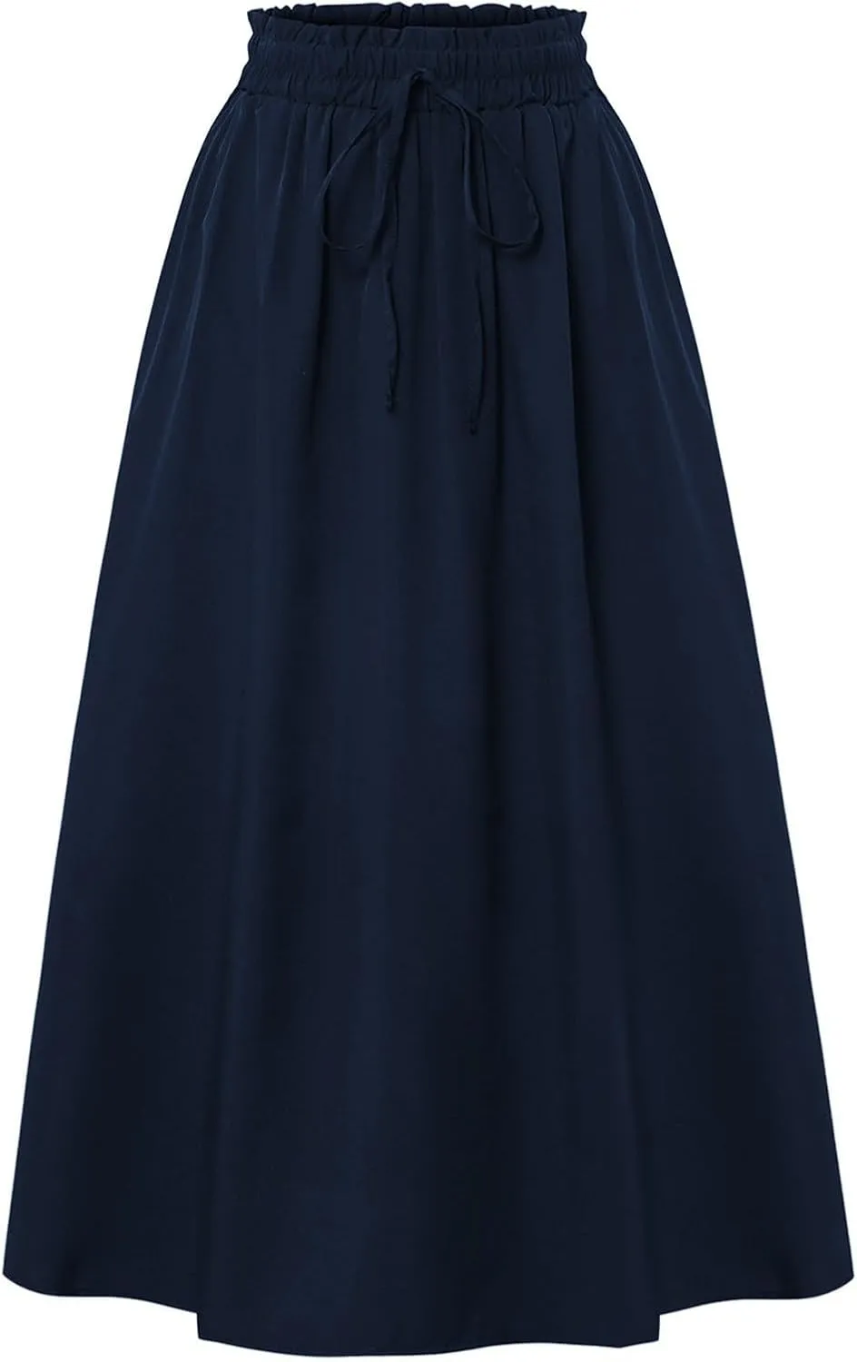 Floral Skirts for Women 2025 A-Line Loose Elastic High Waist Elastic Waist Pleated Summer Swing Skirts with Pocket