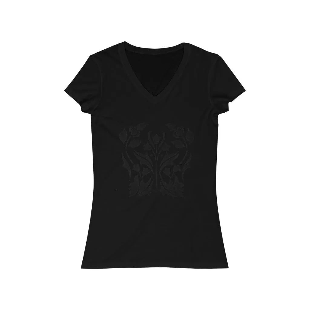 Flower 2 - Women's Jersey Short Sleeve V-Neck Tee