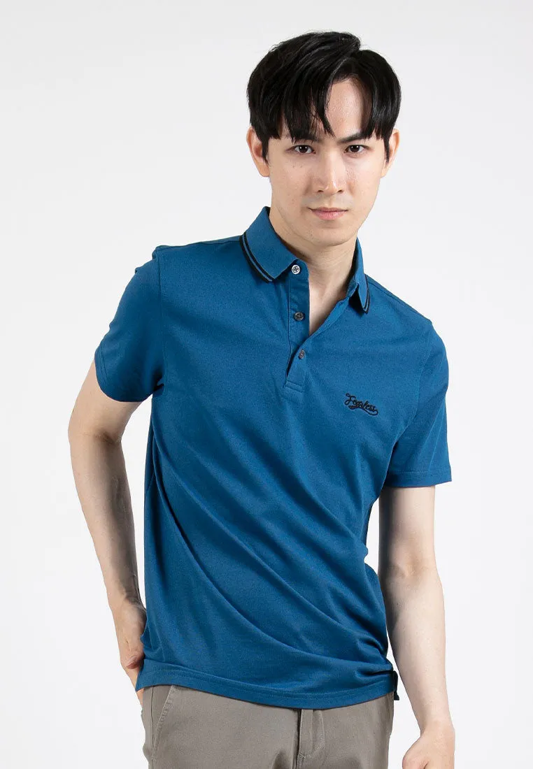 Forest Pique Cotton Plain Slim Fit Polo T Shirt Men Tipped Collar Polo Tee | Baju T Shirt Lelaki - 621351