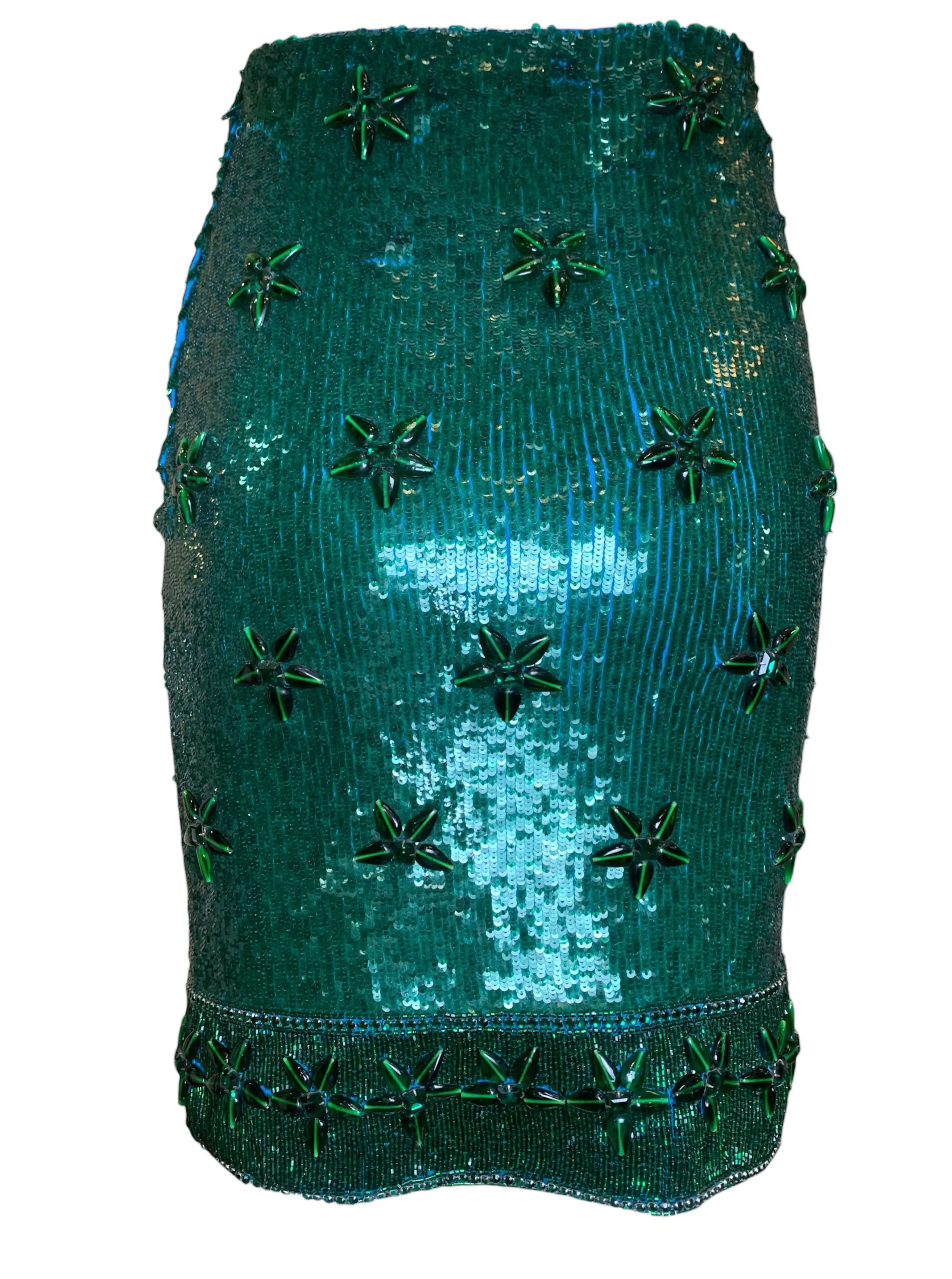 Giorgio di Sant'Angelo '80s Emerald Sequin and Chiffon Four Piece Ensemble