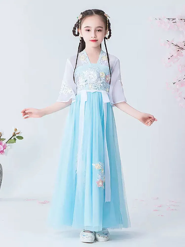 Girls' Autumn/Winter Han National Style Dress Oriental Element Tang Suit