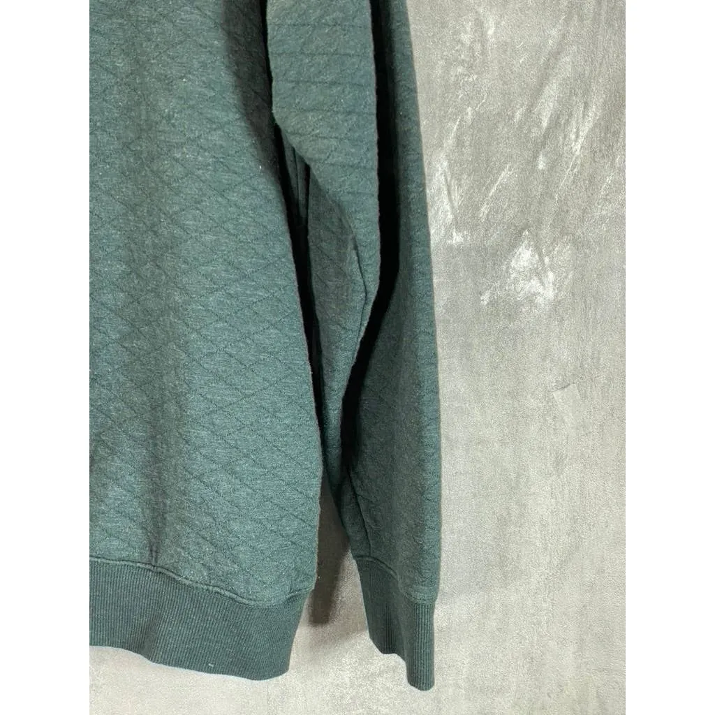 GOODFELLOW & CO Men's Green Diamond Quilted Snap Henley Pullover Sweatshirt SZ M