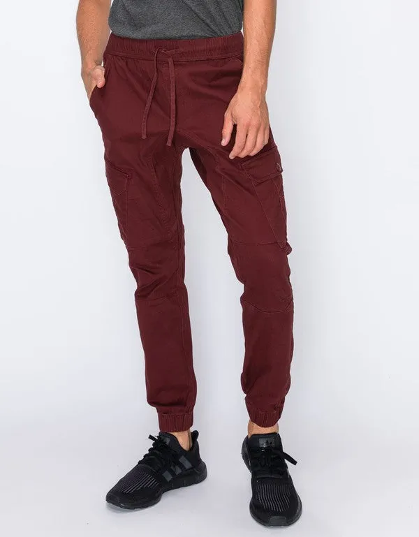 Gotta Go Cargo Jogger Pants (Burgundy)
