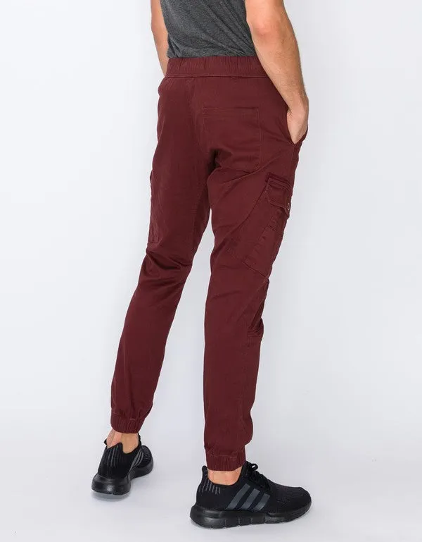 Gotta Go Cargo Jogger Pants (Burgundy)
