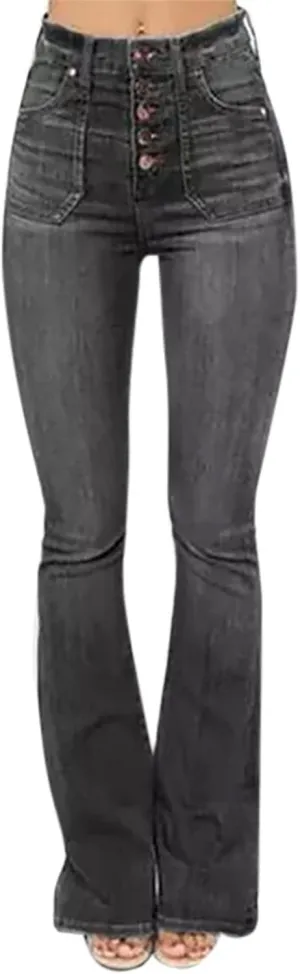 High Waisted Flare Jeans for Women Slim Fit Totally Shaping Tummy Control Butt Lift Wide Leg Bell Bottom Mom Jeans