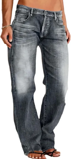 High Waisted Jeans for Women 2024 Loose Distressed Ripped Stretchy Straight Leg Boyfriend Denim Pants