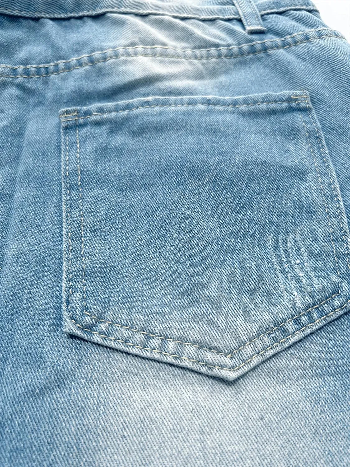 High Waisted Jeans for Women 2025 Loose Distressed Ripped Stretchy Straight Leg Boyfriend Denim Pants
