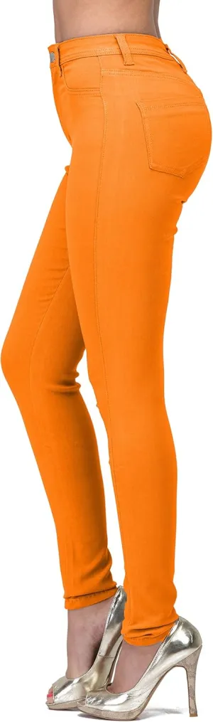 High Waisted Jeans for Women Stretch Skinny Colored Long Pants Plus Size Black White Khaki