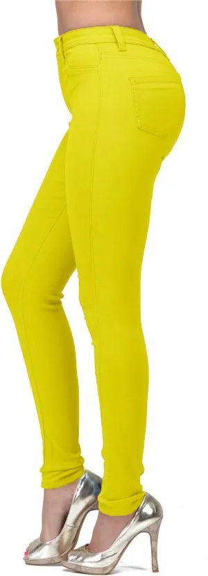 High Waisted Jeans for Women Stretch Skinny Colored Long Pants Plus Size Black White Khaki