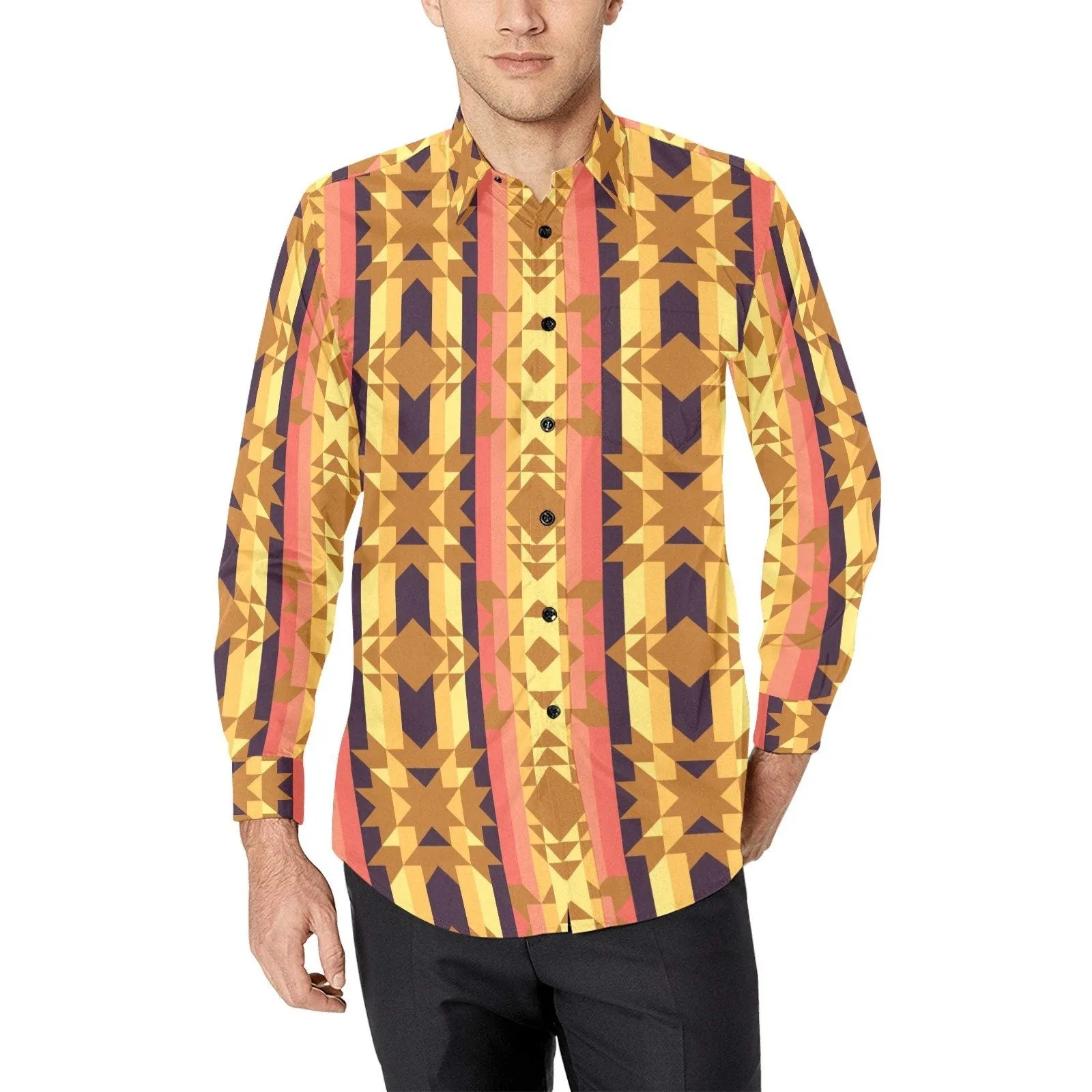 Infinite Sunset Men's Casual Dress Shirt