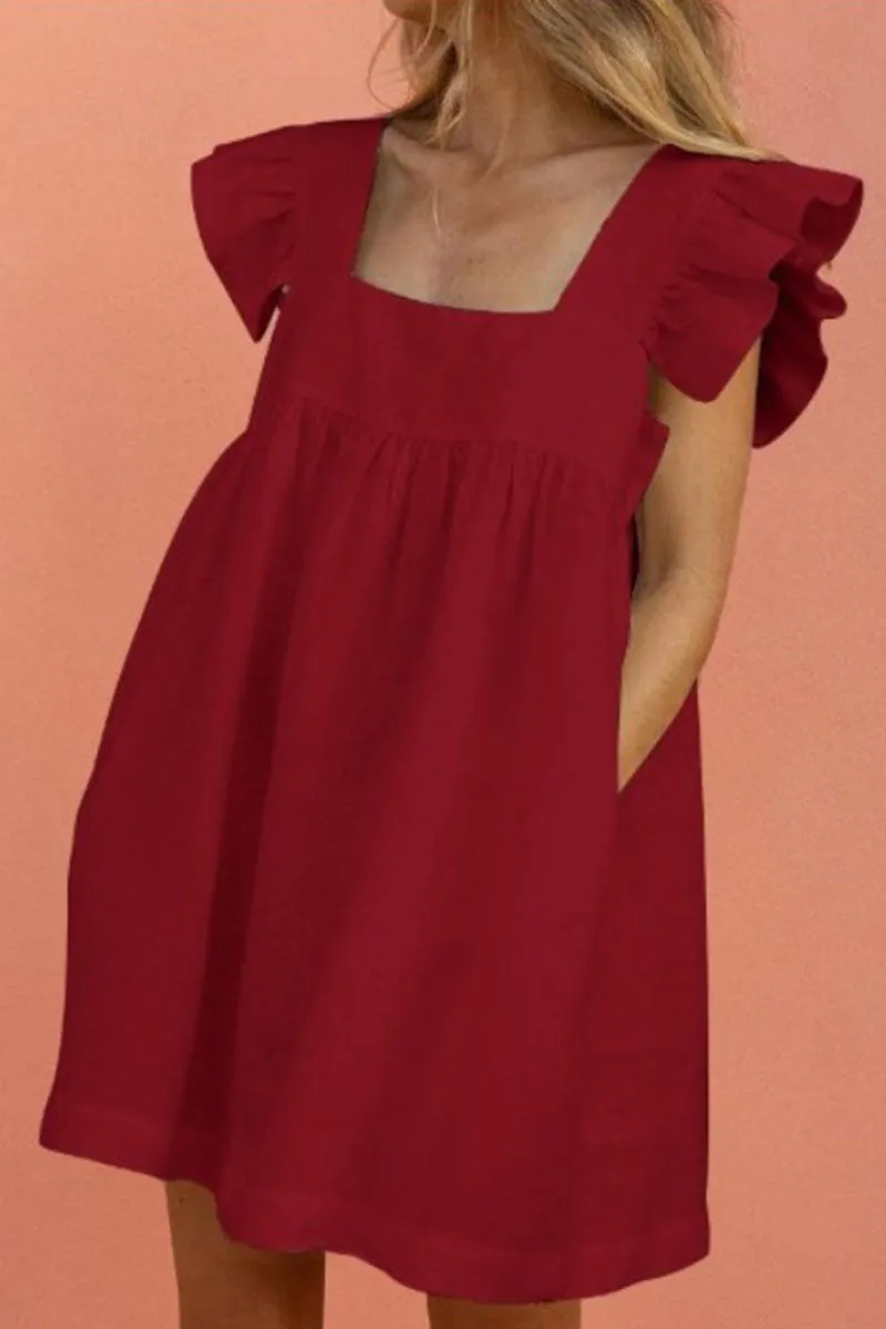 Ivyshape | Casual Square Collar Princess Dress