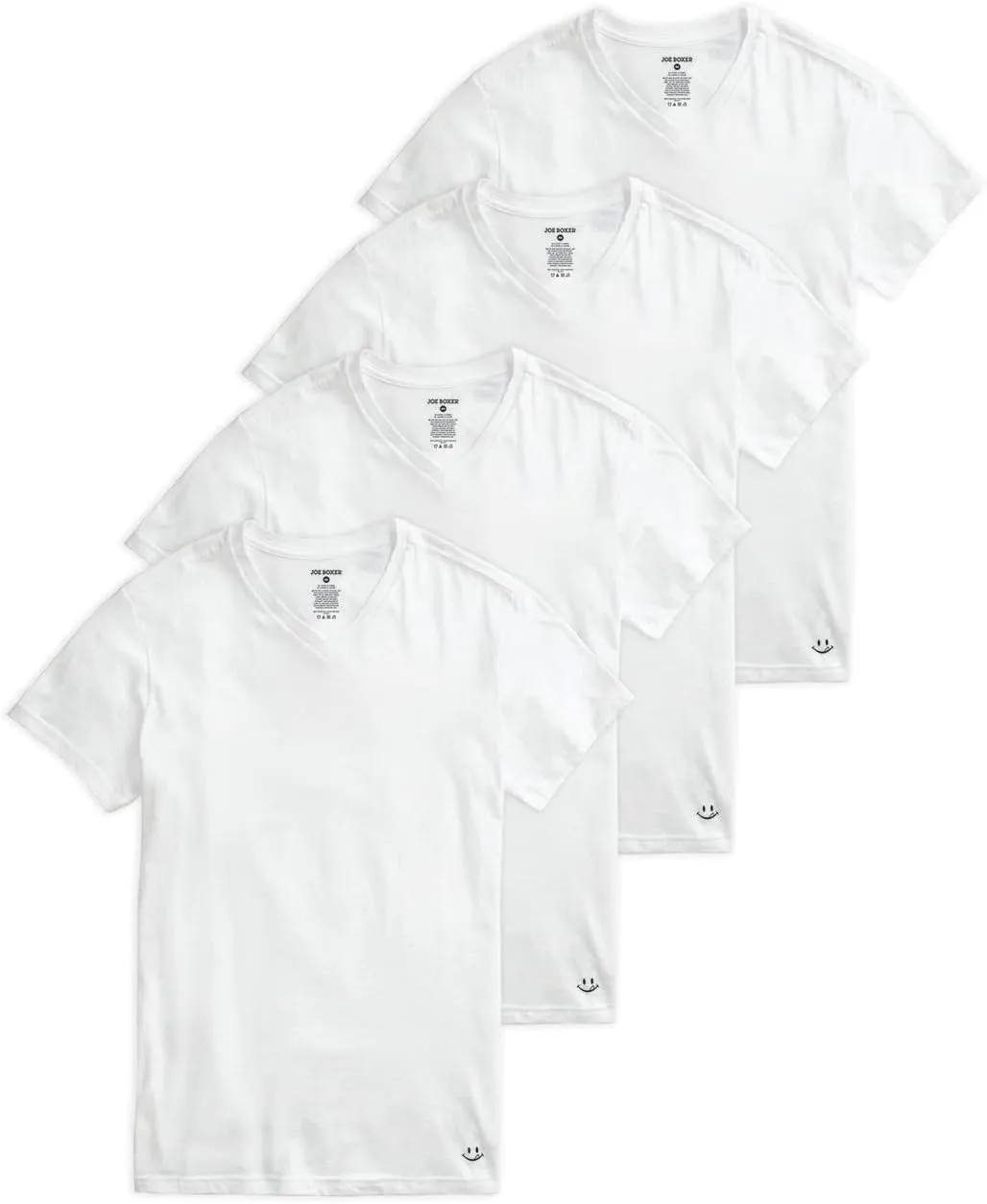 JOE BOXER Mens T-Shirts Pack of 4 - V-Neck Undershirts for Men Pack of 4 - Plain T Shirts for Men