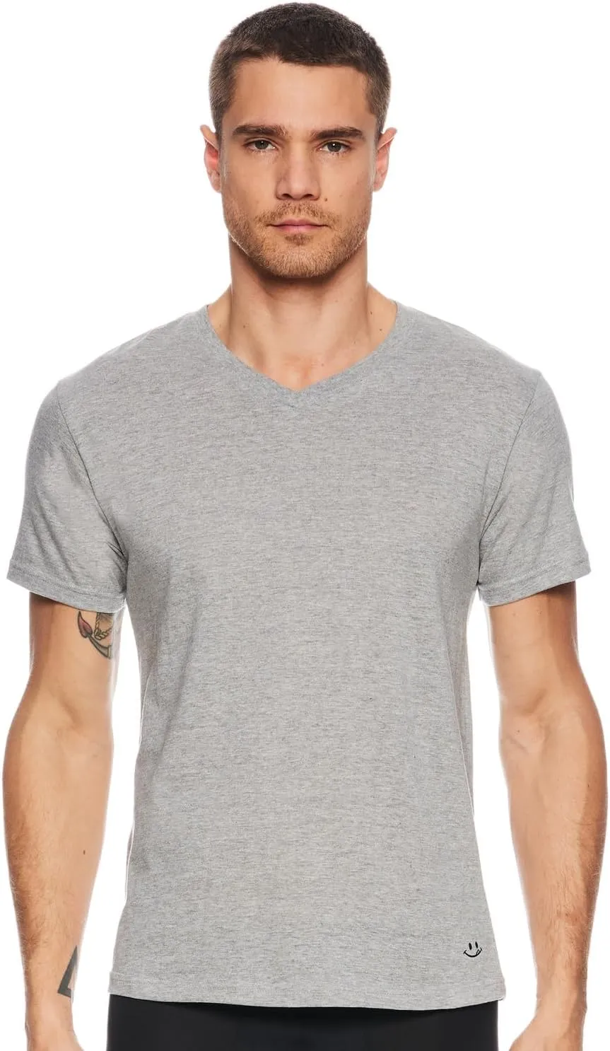 JOE BOXER Mens T-Shirts Pack of 4 - V-Neck Undershirts for Men Pack of 4 - Plain T Shirts for Men