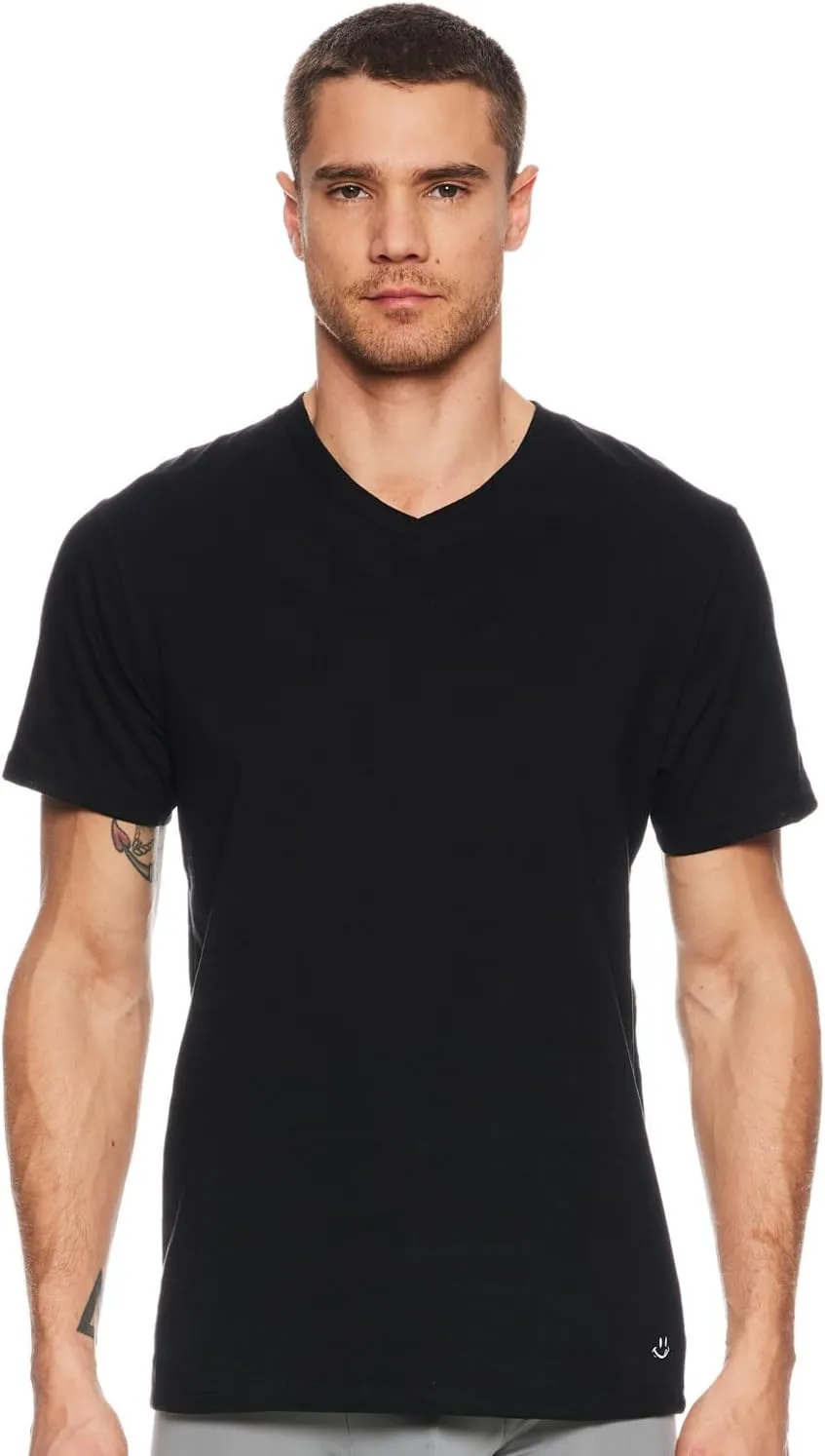 JOE BOXER Mens T-Shirts Pack of 4 - V-Neck Undershirts for Men Pack of 4 - Plain T Shirts for Men