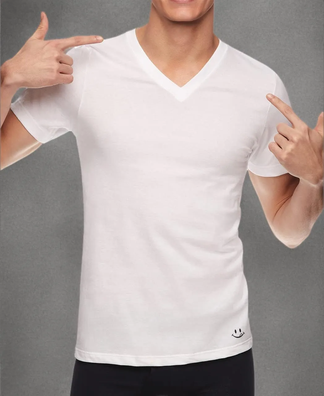 JOE BOXER Mens T-Shirts Pack of 4 - V-Neck Undershirts for Men Pack of 4 - Plain T Shirts for Men